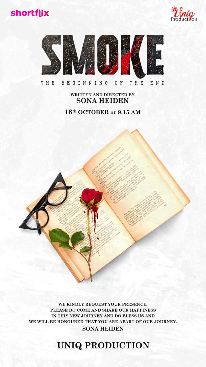 uniq production (@uniq_production) on Twitter photo With hope and positive vibes, we are happy to start our new journey #SmokeWebSeries that marks the directorial debut of <a href="/SonaHeiden_/">Sona Heiden</a>
Shoot commences tomorrow with pooja Seeking your love, wishes & blessings.
<a href="/Shortflixindia/">ShortFlix</a>
@uniqproduction_
@MukeshKanna_official
<a href="/johnsoncinepro/">Johnson PRO</a> With hope and positive vibes, we are happy to start our new journey #SmokeWebSeries that marks the directorial debut of <a href="/SonaHeiden_/">Sona Heiden</a>
Shoot commences tomorrow with pooja Seeking your love, wishes & blessings.
<a href="/Shortflixindia/">ShortFlix</a>
@uniqproduction_
@MukeshKanna_official
<a href="/johnsoncinepro/">Johnson PRO</a>
