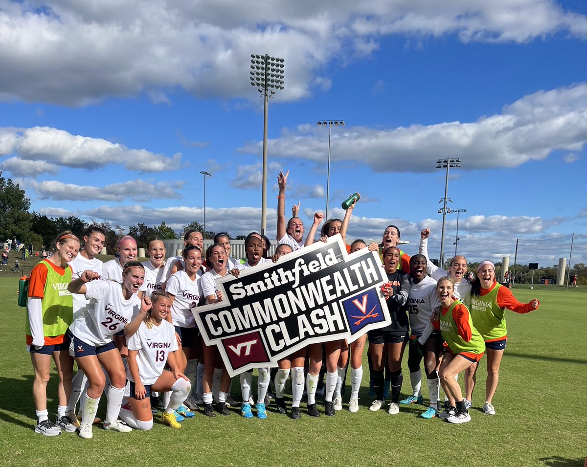 Congratulations to our @UVAWomenSoccer team for pulling off a @SmithfieldBrand Commonwealth Clash win!!! ⚽️🏆🥓 #GoHoos 🔷⚔️🔶 #SmithfieldCommonwealthClash