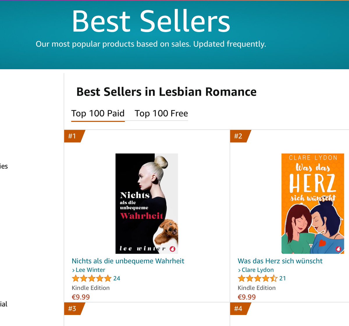 Danke, Germans! No.1 for The Awkward Truth German edition. 😘❤️ #wlw #lesbianbooks <a href="/YlvaVerlag/">YlvaVerlag</a> amazon.de/-/en/Lee-Winte…