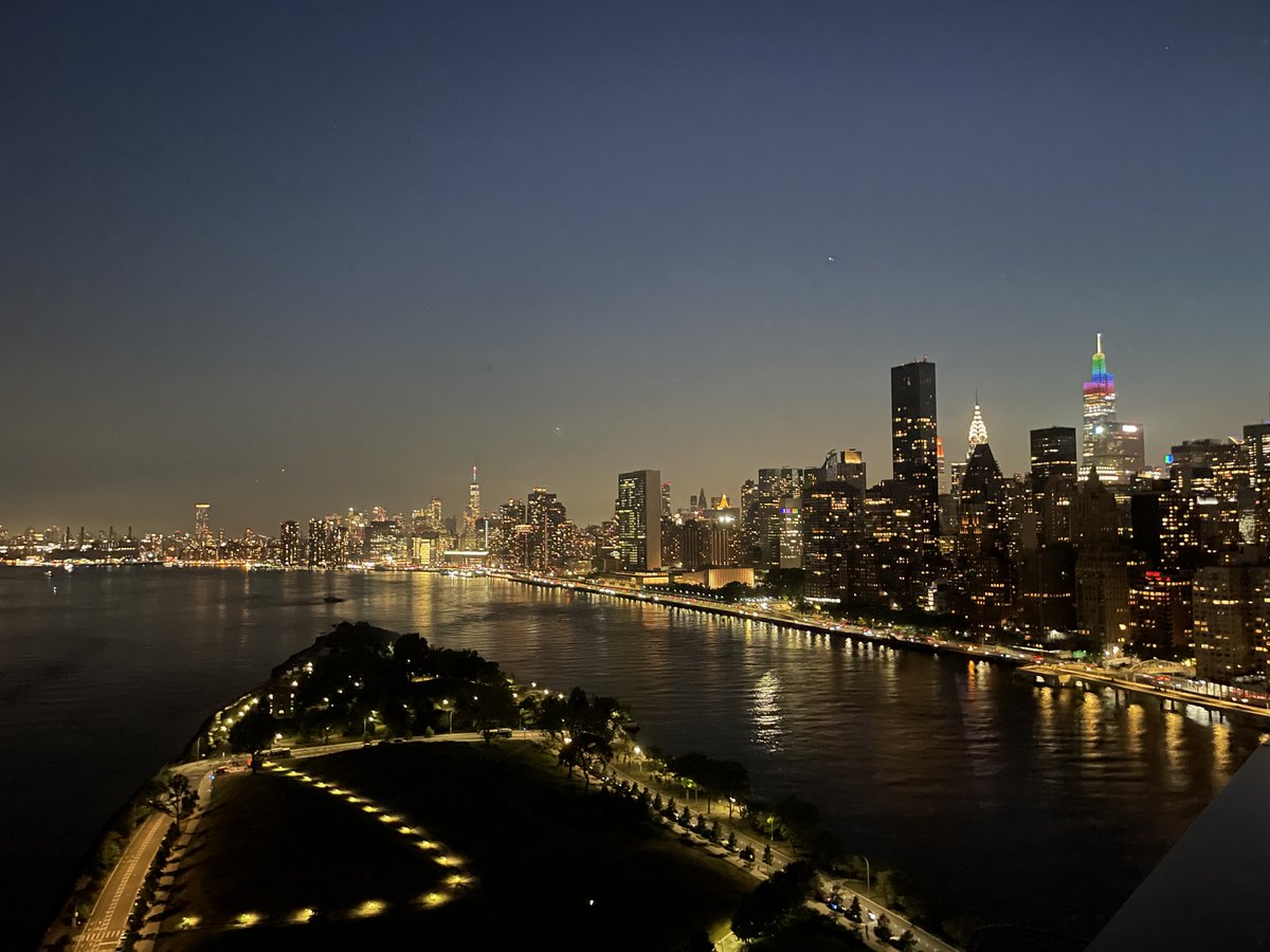 I am recruiting PhD students for Fall '24! Please apply to Cornell CS if you are interested in ML, data science, health, or inequality. Feel free to retweet! We are based in NYC - here's the view from our island campus (taken during Pride - note the rainbow lights!)