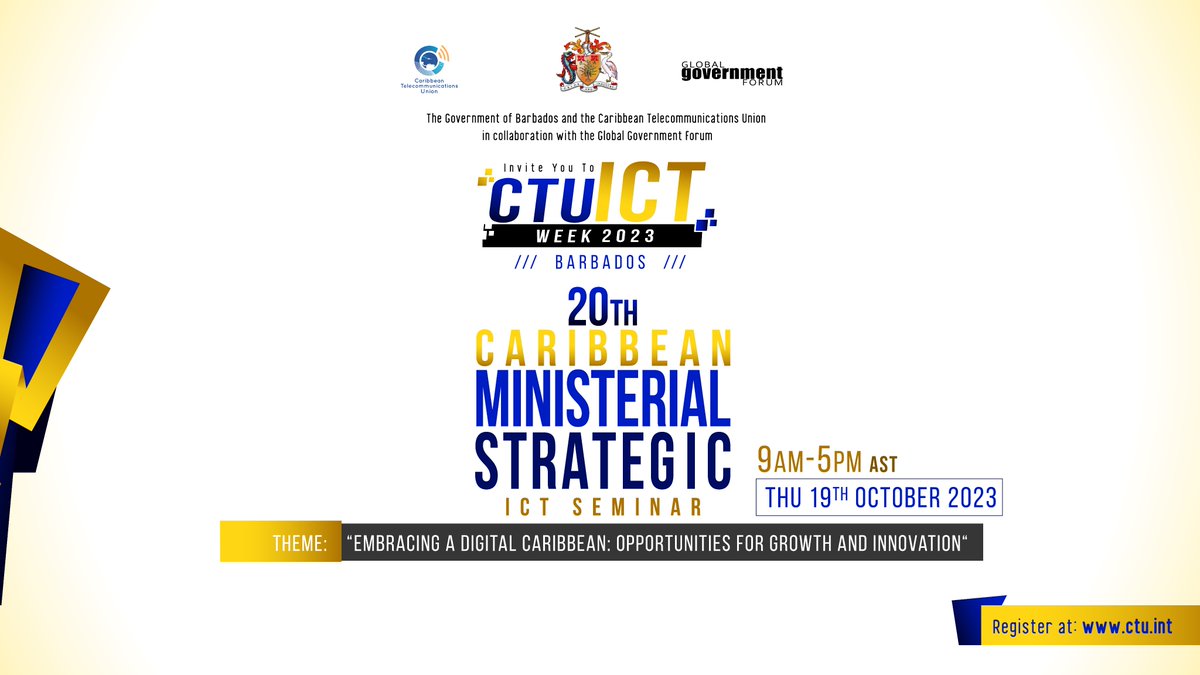 TheCtunion's tweet image. Get ready for an insightful discussion on &quot;The Importance of Modernisation of the Postal Service in the Caribbean&quot; during CTU ICT Week 2023 - Barbados!  

Stay tuned for updates on live streaming coverage.

🗓️Tuesday 17th October 2023
⏰9 am to 5 pm

@UPU_UN #ictweek2023