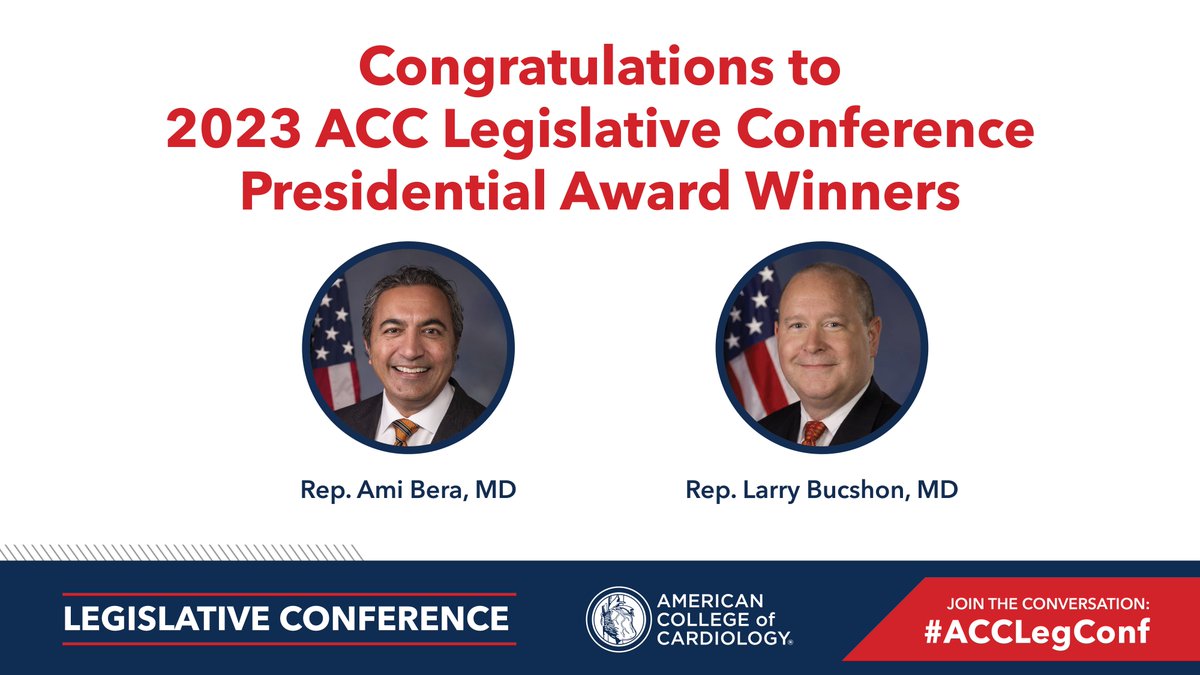 ACC Advocacy (@cardiology) on Twitter photo 🎉Congratulations to this year’s #ACCLegConf Presidential Award winners Reps. Ami Bera, MD, (<a href="/RepBera/">Ami Bera, M.D.</a>) and Larry Bucshon, MD (<a href="/RepLarryBucshon/">Larry Bucshon, MD</a>). Thank you for your inspiring work! bit.ly/3gb8g13 #ACCAdvocacy 🎉Congratulations to this year’s #ACCLegConf Presidential Award winners Reps. Ami Bera, MD, (<a href="/RepBera/">Ami Bera, M.D.</a>) and Larry Bucshon, MD (<a href="/RepLarryBucshon/">Larry Bucshon, MD</a>). Thank you for your inspiring work! bit.ly/3gb8g13 #ACCAdvocacy