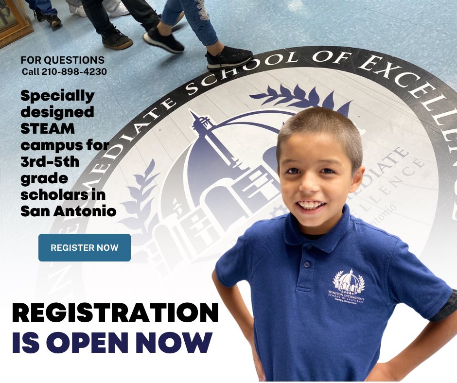 Dra. Henri Munoz (@henriettamuno14) on Twitter photo Do you have a 3rd-5th grader? We are now enrolling for this new school!! Schedule your tour now!! 👇🏽
<a href="/Winston_ISE/">Winston Intermediate School of Excellence</a> <a href="/TheInstituteSA1/">TheInstituteSA</a> <a href="/TAMUSAalumni/">Texas A&M-SA Alumni</a> Do you have a 3rd-5th grader? We are now enrolling for this new school!! Schedule your tour now!! 👇🏽
<a href="/Winston_ISE/">Winston Intermediate School of Excellence</a> <a href="/TheInstituteSA1/">TheInstituteSA</a> <a href="/TAMUSAalumni/">Texas A&M-SA Alumni</a>