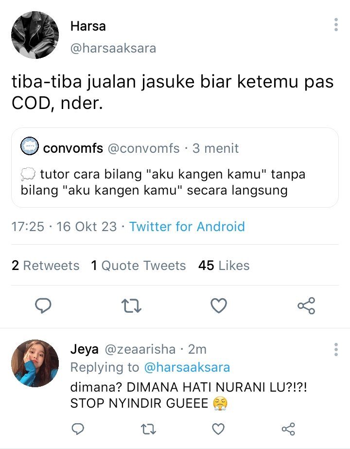 ; kangen
#HarsaJeya universe

— Lee Haechan few tweets au