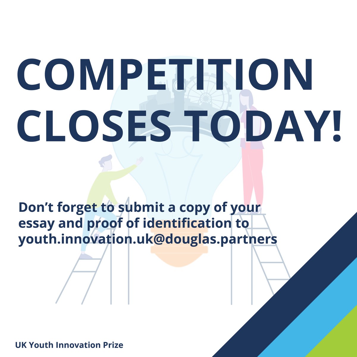 Final day for entries! We can't wait to read about your innovative idea for Innovations for health and climate change in the UK. Remember to send your essay and ID copy to youth.innovation.uk@douglas.partners by midnight. #YouthInnovationPrize #UCLPClimate