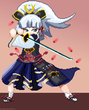 Smallcut3kitty's tweet image. I think I once again leveled up my skill and I created #Ayaka from #GenshinImpact  for #Katana of
@pixel_dailies. Didn't have much time but this is nr. 46 from #pixel_dailies. Please let me know what you think, repost, like, follow and stuff #Pixelart #genshinimpactfanart