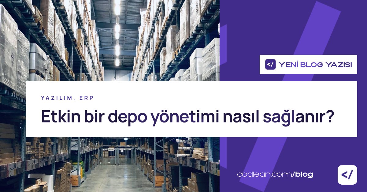 ''Etkin Bir Depo Yönetimi Nasıl Sağlanır?'' başlıklı yeni blog yazımız yayında! 😎

Okumak için tıklayın:
codlean.com/tr/etkin-bir-d…

#teknoloji #yazılım #dijitaldönüşüm #erp #depoyönetimi #depoyönetimmodülü #codlean