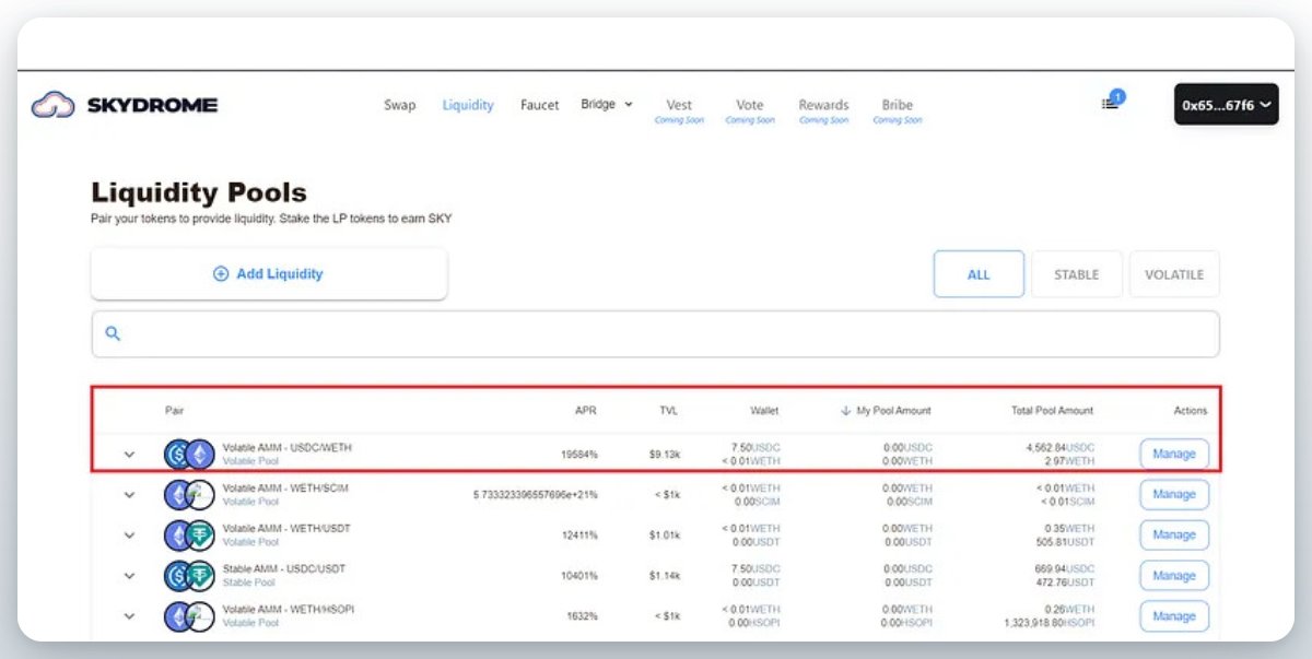 FastLife's tweet photo. 4️⃣ Add liquidity to volatile pool wETH-USDC

🔸Go to https://t.co/5L5gozkJps 🔸Next to the wETH-USDC pool click on “Manage”
🔸Select “Volatile” Option and enter the amount you want to add
🔸Press “Deposit” button
🔸Confirm transactions

8/11 https://t.co/DO2YzgqiFu