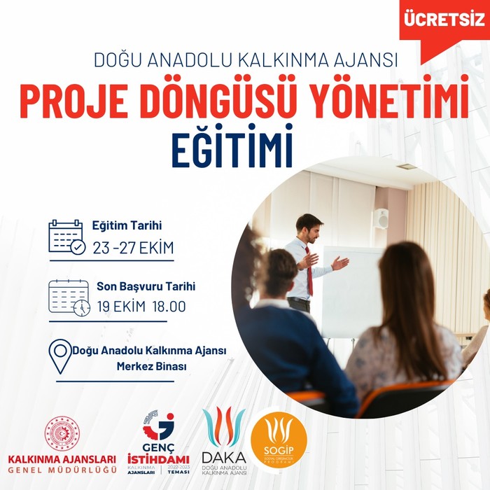 📢 PROJE DÖNGÜSÜ YÖNETİMİ EĞİTİMİ BAŞVURULARI BAŞLADI
Van'da yaşayan 18-40 yaş aralığındaki tüm bireyler başvurabilir.
⏰ Son başvuru tarihi
19 Ekim 2023 Perşembe saat 18:00
📅 Eğitim tarihleri
23-27 Ekim 2023
BAŞVURU FORMU
forms.gle/YbMYbnLZsjif3T… 
<a href="/TC_DAKA/">DAKA</a>