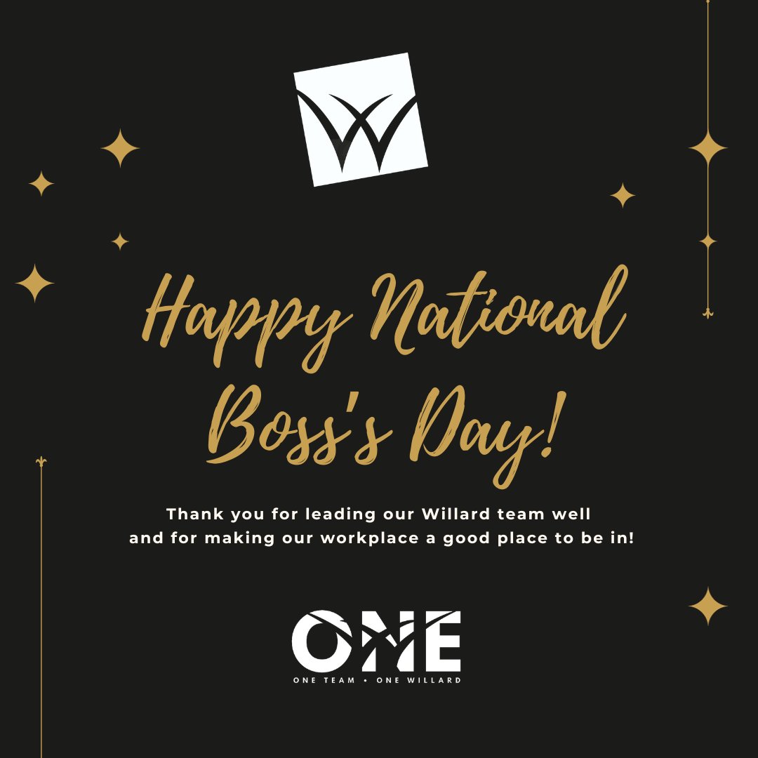 Happy Boss's Day to our Superintendent, Assistant Superintendents, Executive Director of Learning, and Executive Director of Student Services! Thank you for your leadership and compassion for our Willard School's family!