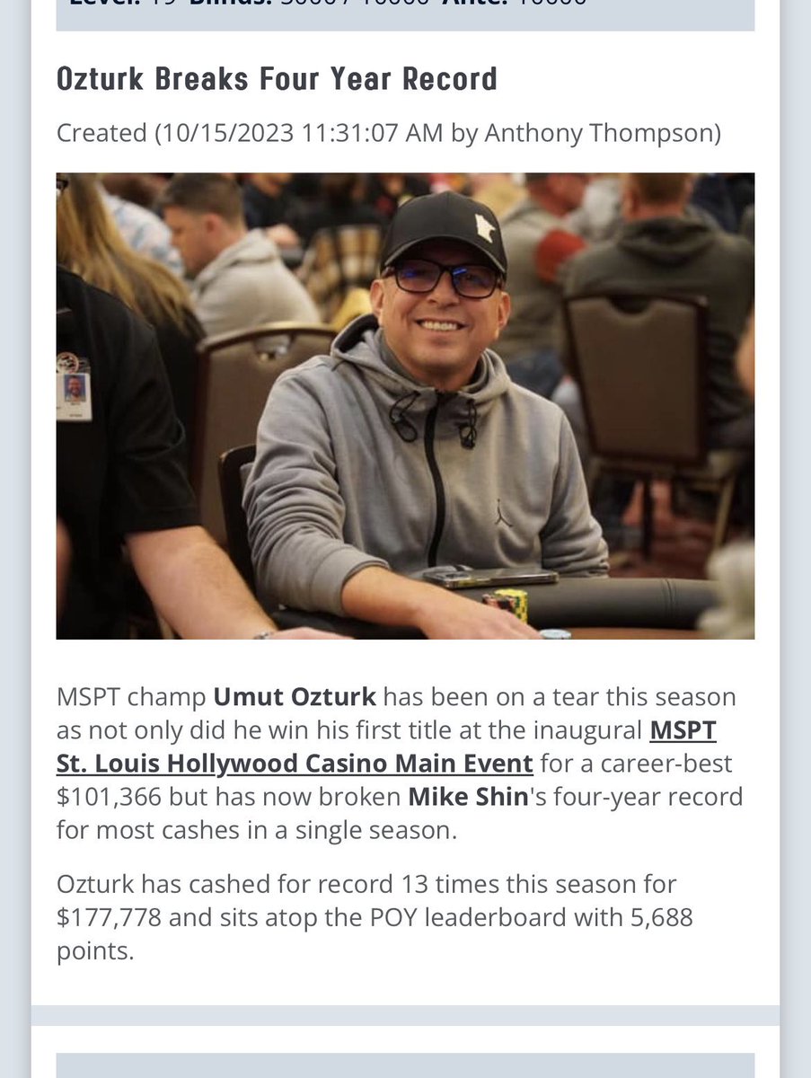 Pretty impressive consistency! Congrats <a href="/Gr8Turk1977/">Umut U. Ozturk</a>