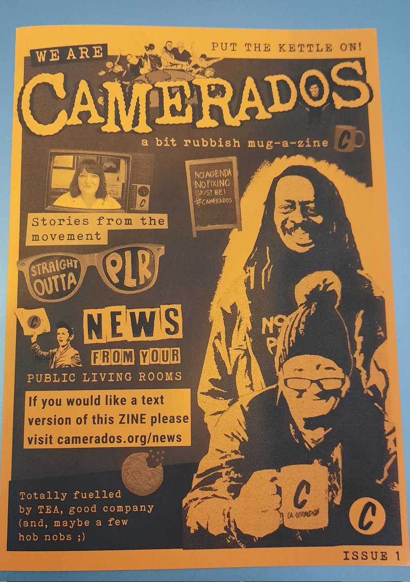 #PutTheKettleOn my friends @Camerados_org have a awesome new Mug-a-ZINE out in the world. Stop your week in its tracks and check it out! Coming to a #PublicLivingRoom near you. Or if you fancy a text version pop along to  camerados.org/news