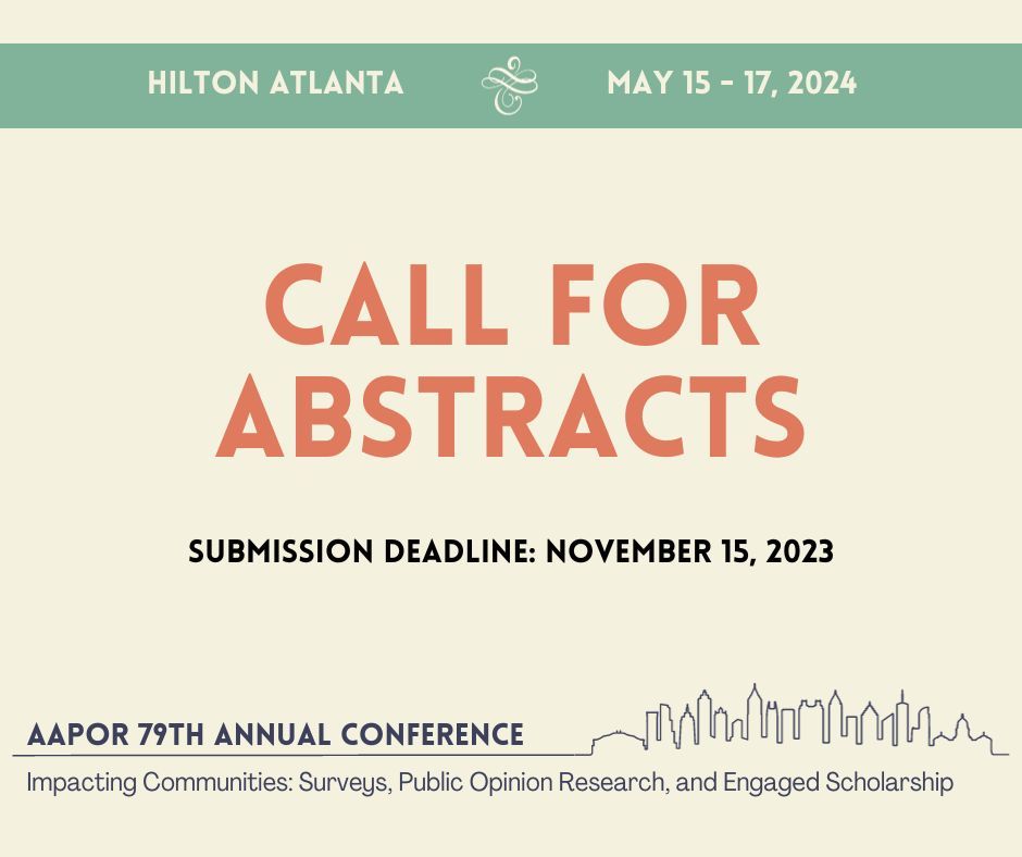 Have you submitted your proposal for the #aapor24 annual conference? There's still time! buff.ly/48jsJXT