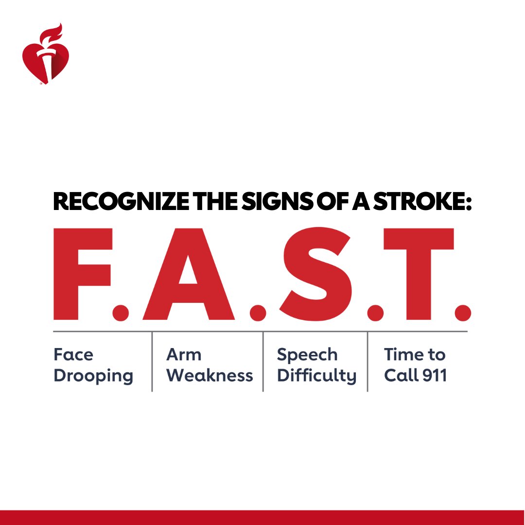 American_Heart's tweet image. Acting F.A.S.T. can change a life. When you spot one of these stroke warning signs, call 911 right away. #WorldStrokeDay 

The @HCAHealthcare Foundation is a national sponsor of Together to End Stroke®.