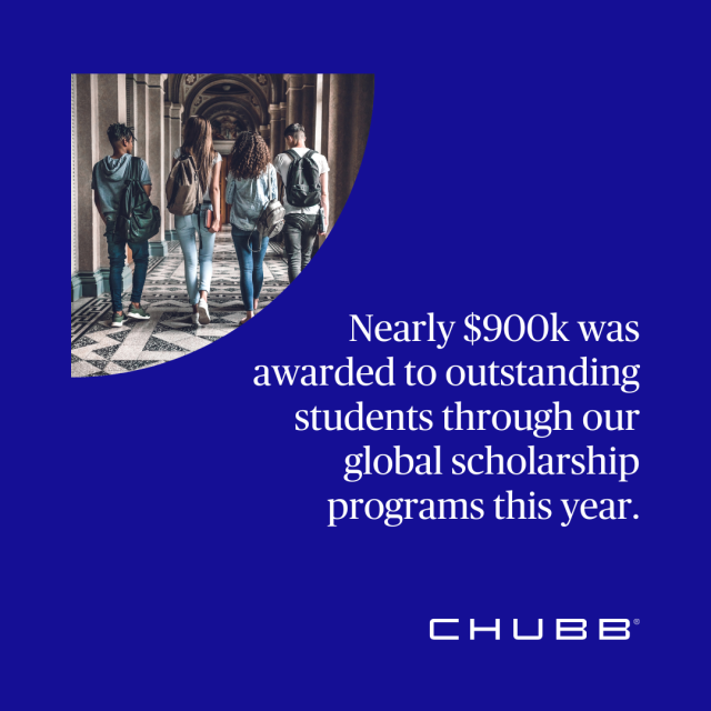 Proud to work for a company that is fully committed to educational development. A unique benefit of working at Chubb is access to abundant scholarship opportunities. bit.ly/3rQcf9r