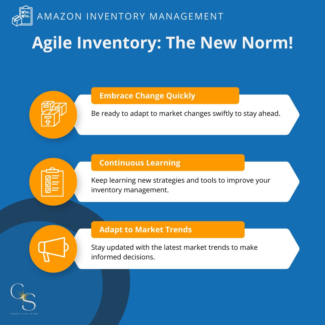 Ely_CompSpark's tweet image. Hey amazing sellers! 🌈 Being agile has helped many of my clients stay ahead in the game. Embrace changes quickly and never stop learning! #AgileInventoryManagement #ContinuousLearning #MarketTrends