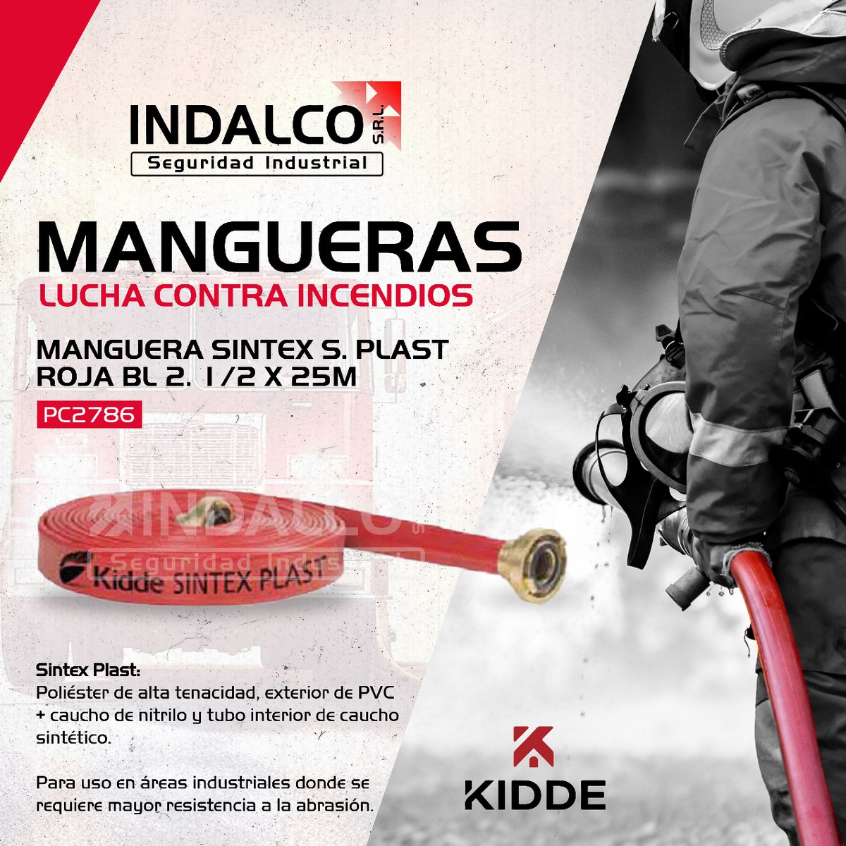indalco_py's tweet photo. Protege tu equipo de bomberos con lo mejor en resistencia. Nuestra manguera KIDDE es la elección confiable en áreas industriales exigentes. 👨🚒🔥

📲Si queres saber más sobre este y otros productos de protección escribinos
👉https://t.co/3lkzcSimXL https://t.co/W8ZJJVcjzp