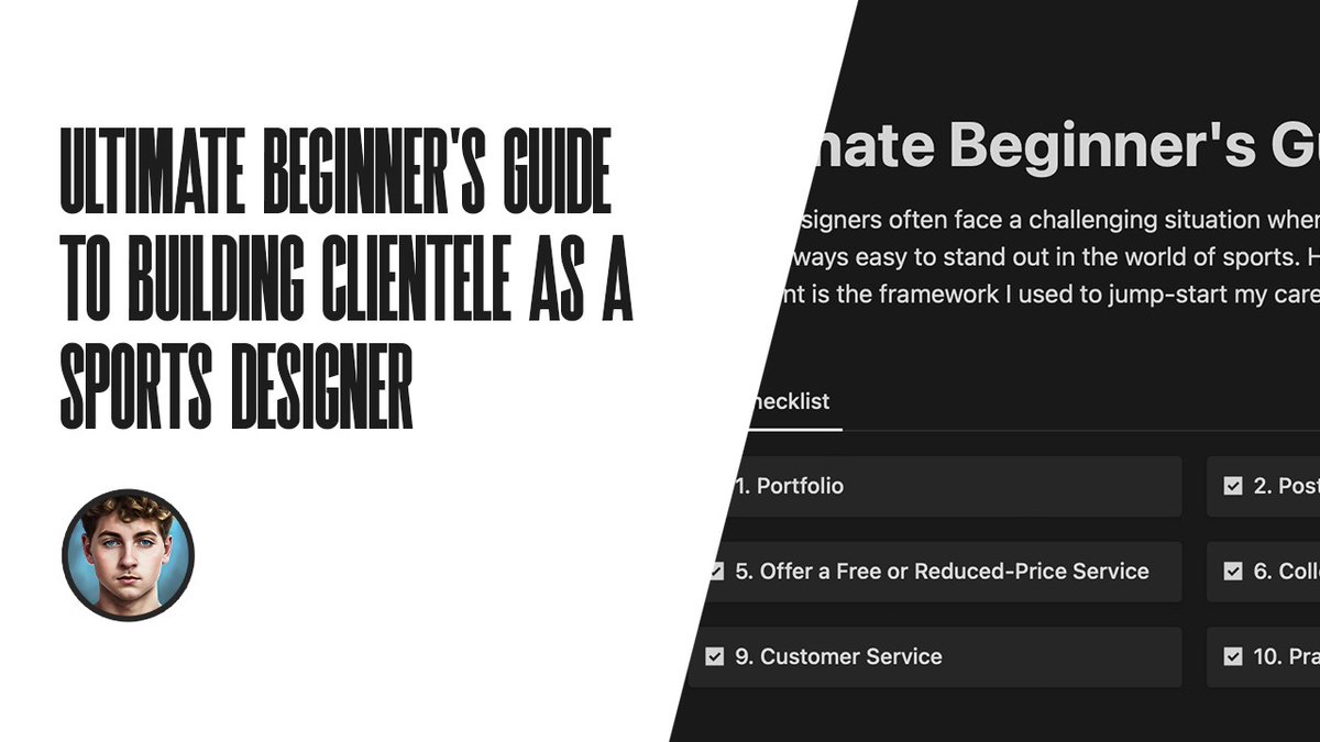 bradsdesignss's tweet photo. For my sports designers,

If you're struggling to monetize yourself and build a list of clients...

Just RT this tweet and I'll send you a guide to building clientele for free.

Let's start this week off strong 💪 https://t.co/F39vVPNsjn