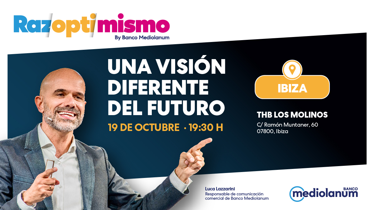 Nuestra particular visión positiva llega a las Baleares. ¡Razoptimismo en Ibiza el próximo jueves! ¿Te gustaría asistir? Contacta con tu Family Banker o escríbenos un mensaje privado. ¡Te esperamos!