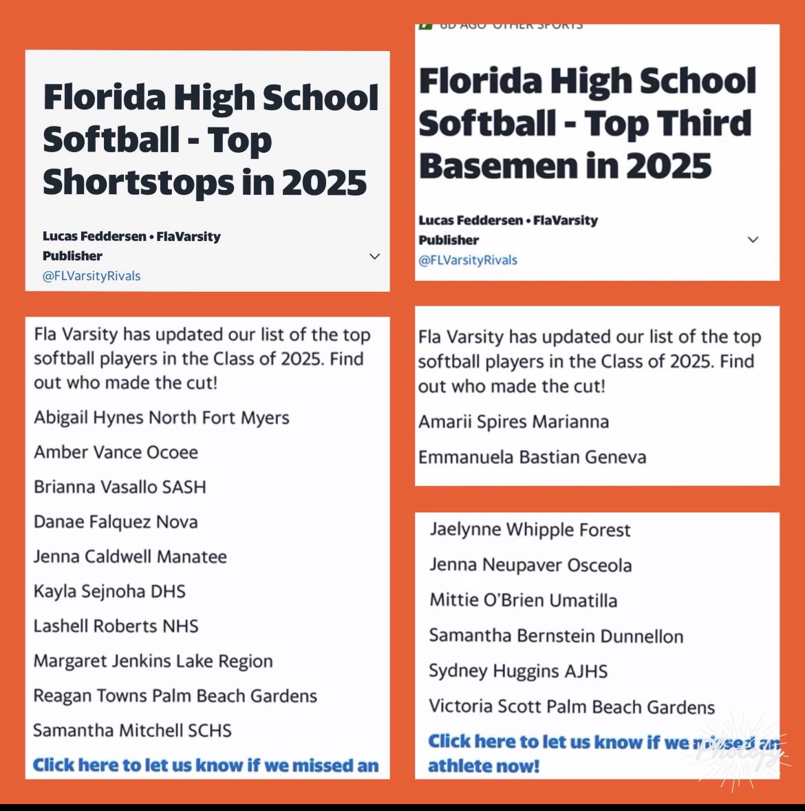 Thank you so much to <a href="/FLVarsityRivals/">FlaVarsity</a> for naming me one of the Top Shortstops for the Class of 2025!