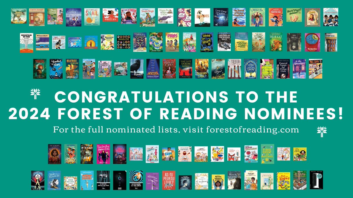 Without further ado, we are pleased to announce the Canadian books chosen for the 2024 #ForestofReading program. 🎉 There are so many incredible stories to dive into and we can’t wait for you to discover them all! Visit bit.ly/ForestNominees…