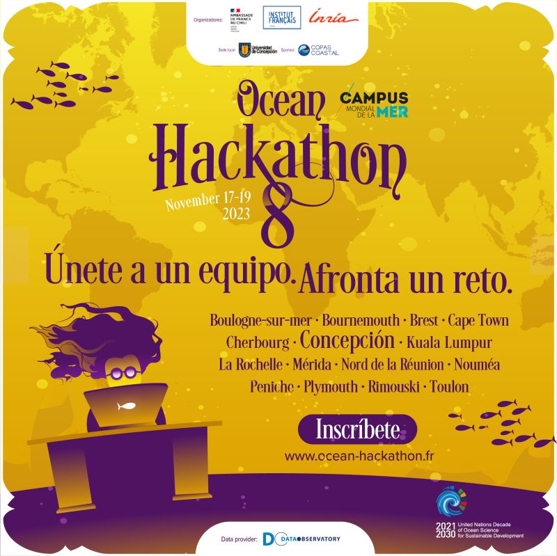 inria_chile's tweet photo. 📣 ¡Se parte parte de uno de los equipos de la #OceanHack🌊 en Chile🇨🇱!

👀 Conoce las 6 soluciones e inscríbete hasta el 23 de octubre para participar en Concepción 👉 https://t.co/5bmfzb5wKc https://t.co/L6zvVmckvD