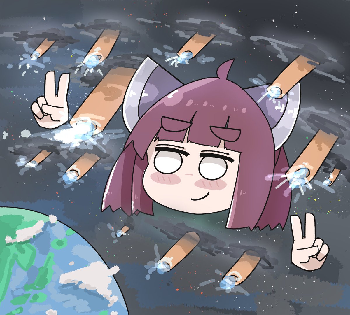 東北きりたん 「#はなてを付けるとかっこよくなる選手権  █  ◢ ███ ███◤ █████」|毛玉猫🍄＠Skeb募集中のイラスト