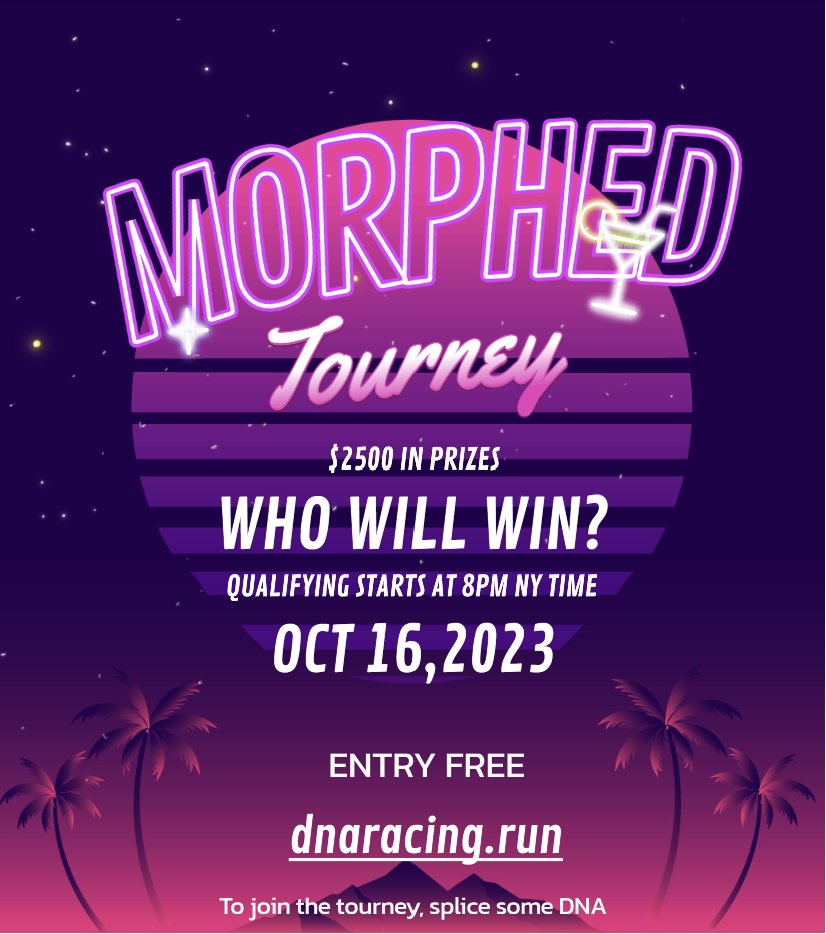 We are running a nice 2 dayer

<a href="/DNARacing2023/">DNA Racing</a> 

free races and no entry fee
$2500 in cash 

you can mint a bike to compete in this for under 20 bucks!

more details in the discord
discord.gg/hrSSuEp5

come have some fun!