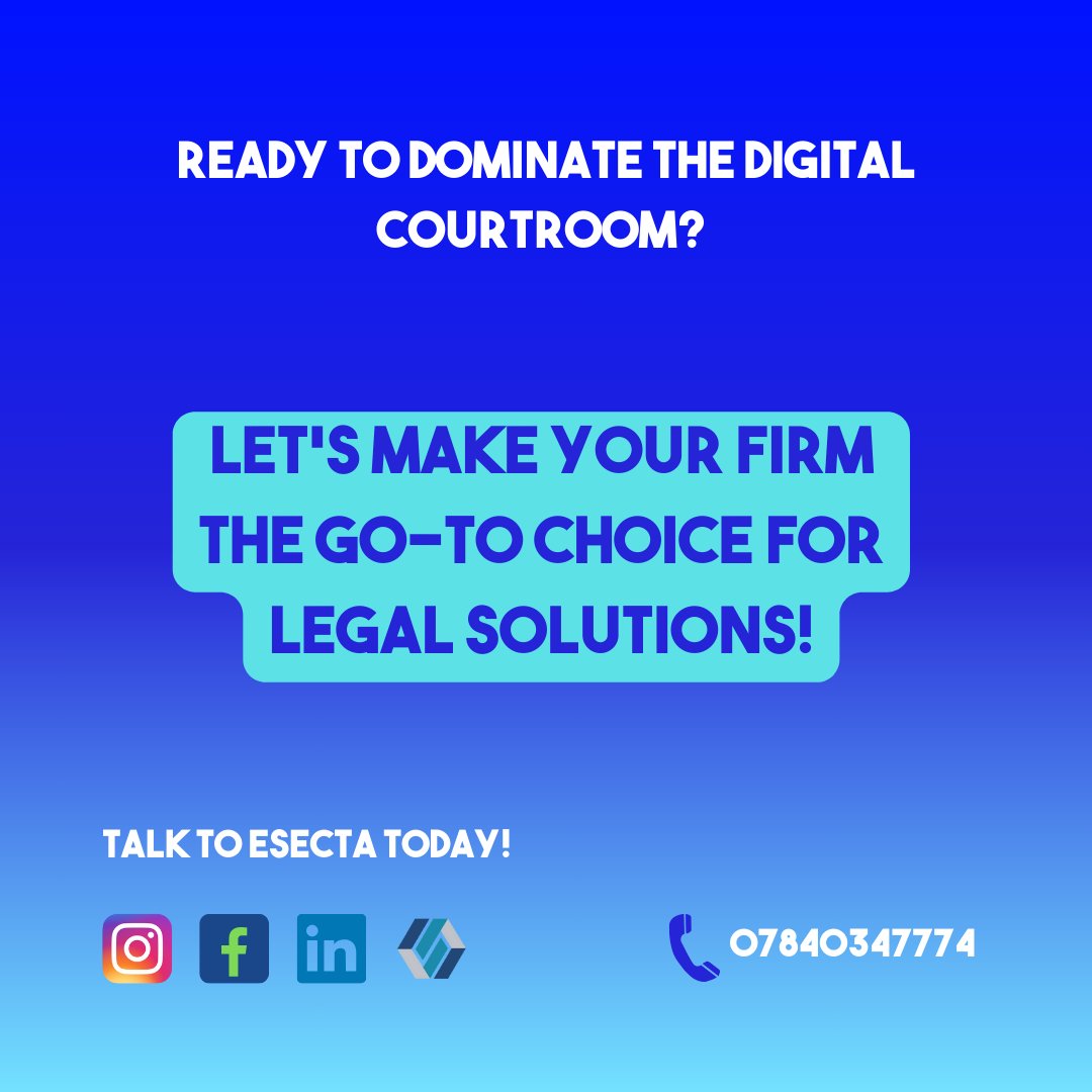 esecta_uk's tweet photo. Esecta: Your Law Firm's Path to Success! 🏛️💼

Let us know in the comments what type of clients you need, and let's make it happen!

#Esecta #SEO #LegalSuccess #OnlineVisibility #CredibilityBoost #ClientTrust #LawFirmGrowth #DigitalTransformation #MoreClients https://t.co/SGwfZ19Kcd