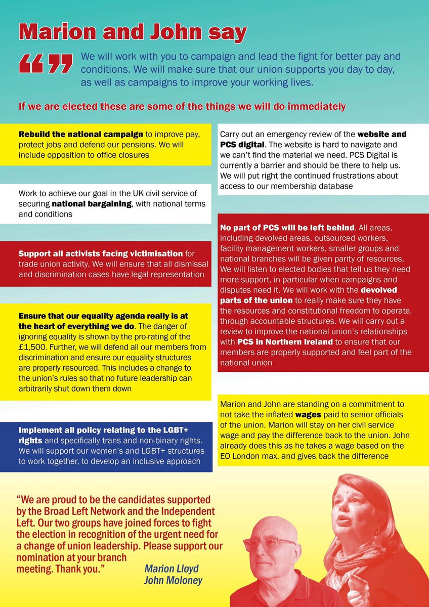 Fran &amp; Co let the pay campaign fizzle out, they filibustered at Conference, and they post misinformation

Do u REALLY want them running PCS? 🥴

Vote Marion &amp; John

<a href="/PCSBroadLeft/">PCS Broad Left Network</a> <a href="/PCSYMN/">PCS Young Members</a> @ @TraceyH4NEC  <a href="/PCSLiverpoolMus/">PCS Liverpool Museums</a> <a href="/pcs_rclpool/">PCS R&C LPOOL BRANCH</a>  <a href="/PCSRCGroup/">PCS Revenue&Customs</a> <a href="/PCSDWPBrumSouth/">PCS Union DWP Birmingham South Branch</a> <a href="/PCSCultureGroup/">PCS Culture Group</a>
