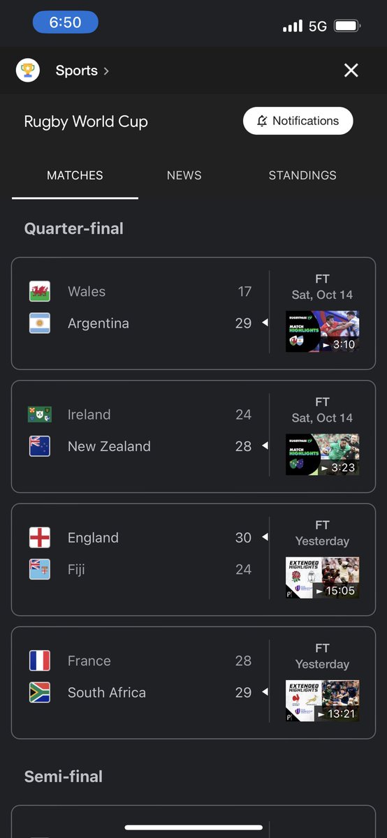 glaser75's tweet photo. @knbrmurph Any chance you caught the Rugby World Cup Quarterfinals? If not, check out the replays on Peacock! Incredible matches that would entertain any football fan. https://t.co/5JzzF1NCUY
