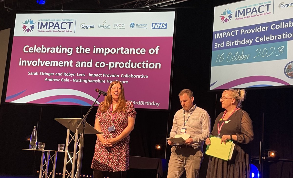 yolandamNHS's tweet photo. Next up #IMPACT3rdbirthday
are Sarah, Robyn and Andrew @IMPACTteamEM celebrating the importance of meaningful involvement and coproduction https://t.co/FiCclYvRGX