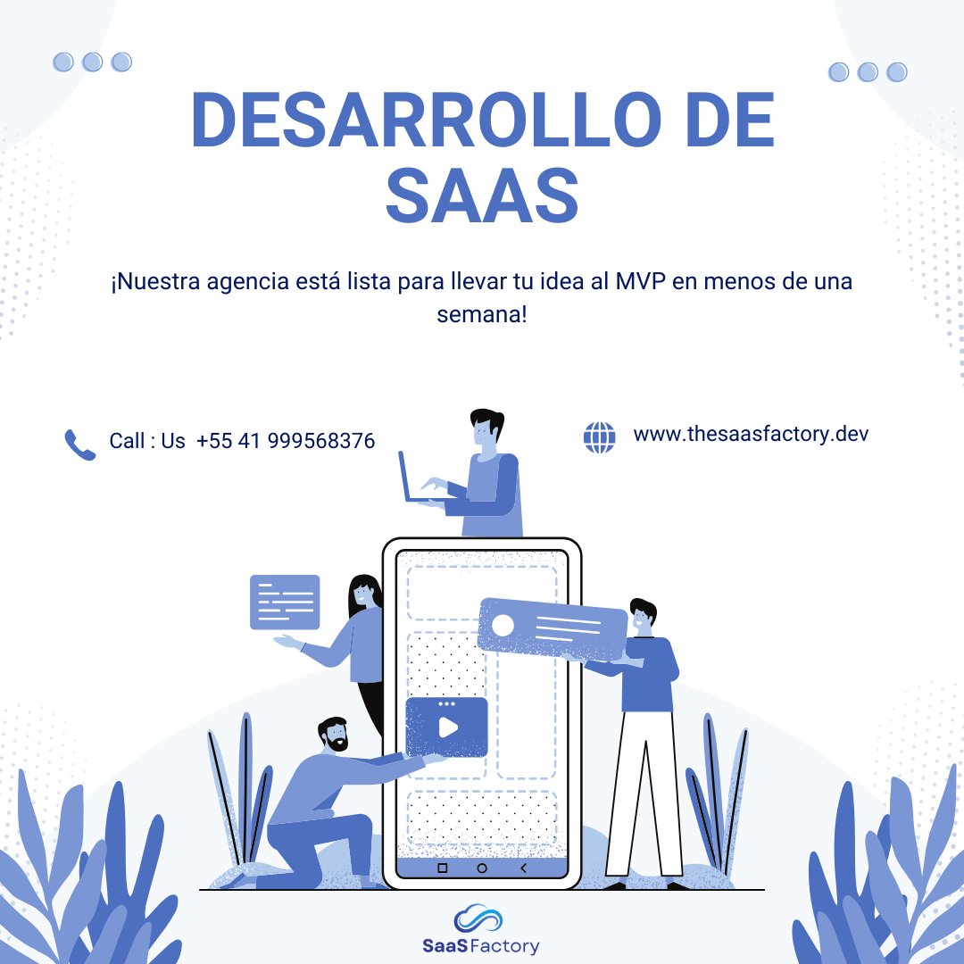 SaaSFactoryDev's tweet photo. Anunciamos que a partir de hoy The SaaS Factory ofrecerá servicios de desarrollo de software especializado en productos SaaS https://t.co/tJidBsrDko