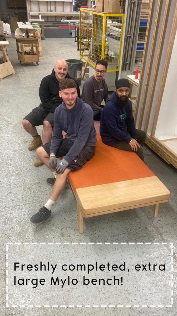 Freshly completed #JamesBurleigh Mylo bench! Straight outta the workshop! Created by our valued and talented furniture makers!