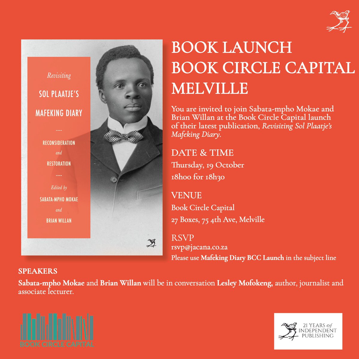 The books are here! We are ready for Thursday with @mokaewriter #BrianWillan @lesleymofokeng @JacanaMedia  - Sol Plaatjie’s Mafeking Diary 

RSVP on email address below 👇🏾