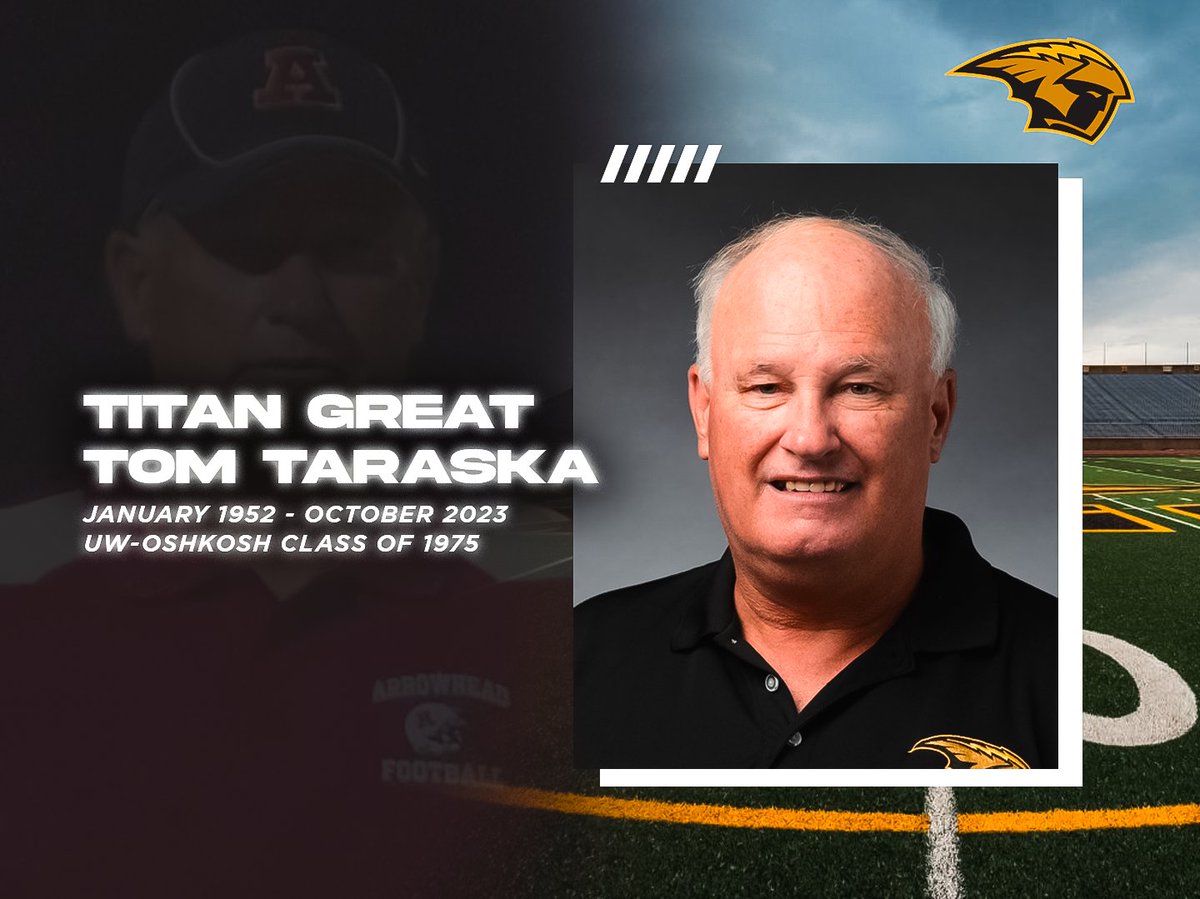 UWOFootball's tweet photo. Rest easy 𝗧𝗼𝗺 𝗧𝗮𝗿𝗮𝘀𝗸𝗮, Titan Alumni and Wisconsin coaching Legend. 

With an illustrious career that spanned decades, he inspired and mentored countless student-athletes and coaches, leaving behind a legacy of service and dedication.

#GoldStandard | 𝟭𝟮 https://t.co/omD1M5m0Yp