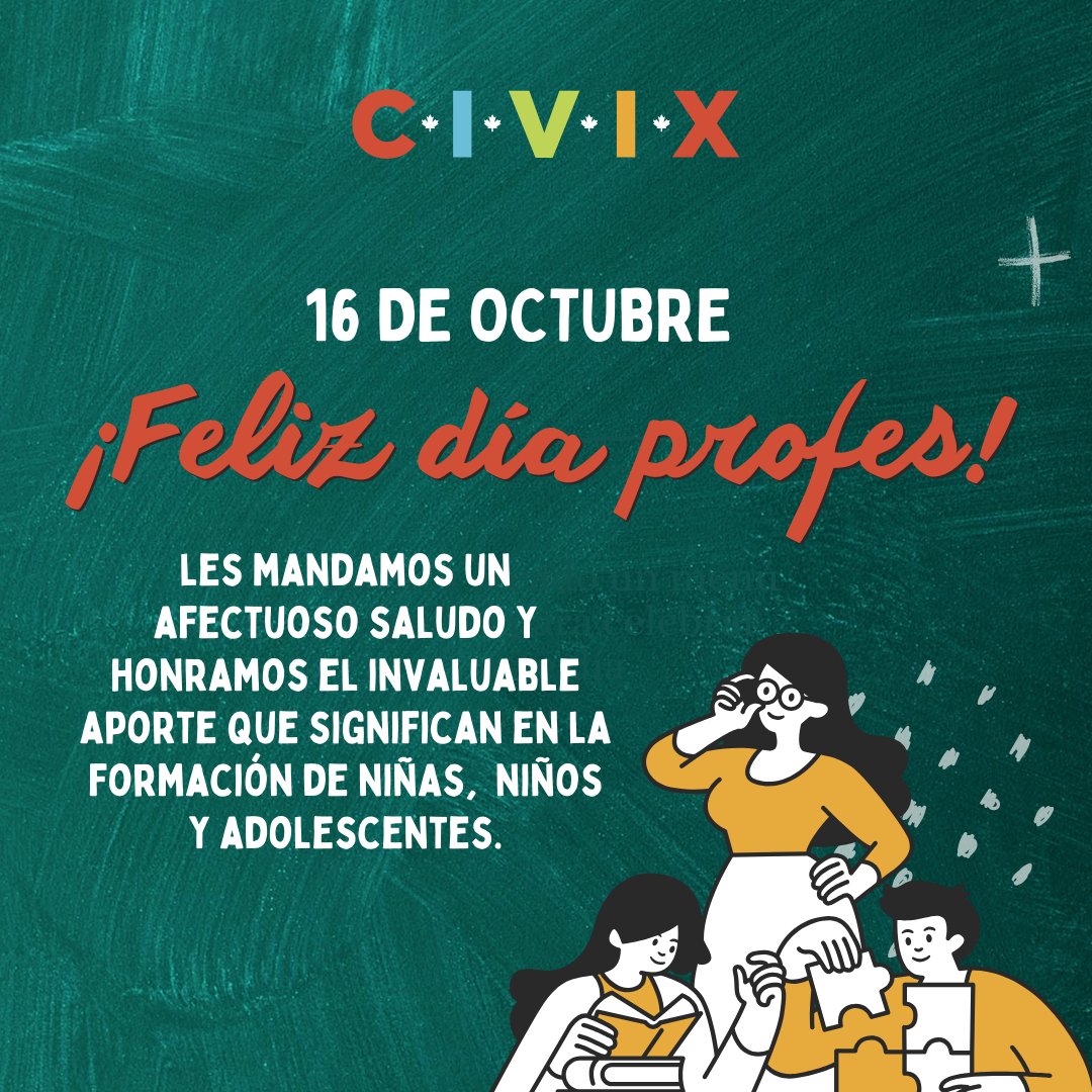 CIVIX_Chile's tweet photo. Ser docente va más allá de las aulas: Es ser fuente inagotable de motivación y guía para nuevas generaciones en el camino de cuestionarse y desarrollar un pensamiento propio, crítico e informado. Por eso y mucho más, ¡gracias profes! 👩‍🏫👨‍🏫 #diadelprofe https://t.co/mNvcVQvzUS