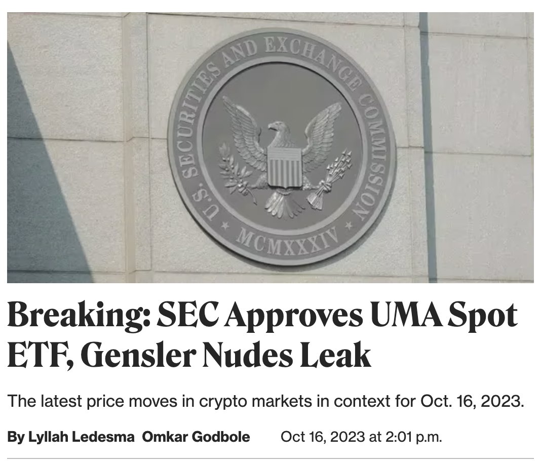 🚨 Breaking: $UMA Spot ETF approved. Allegedly. 🚨