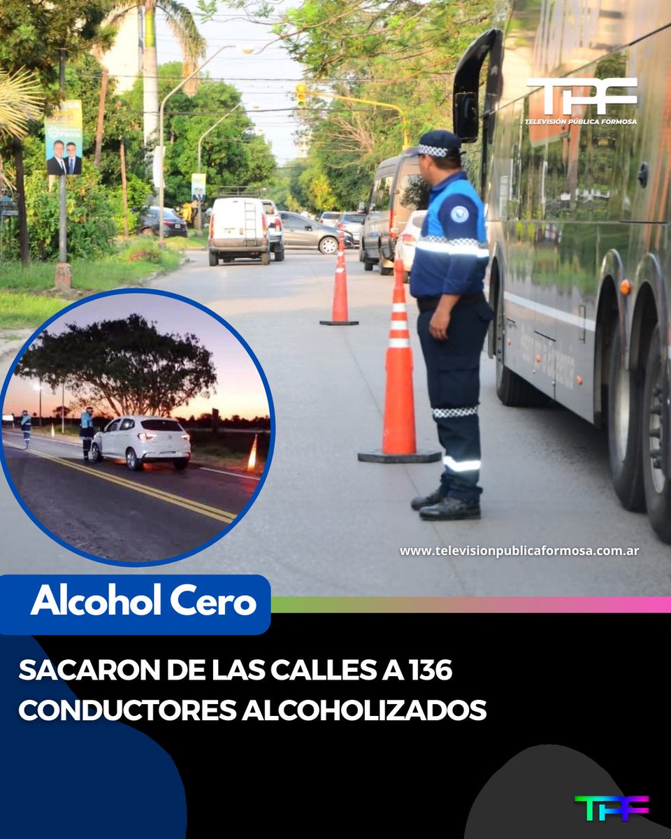 🔵 OPERATIVO: La Policía sacó de las calles y avenidas a  136  conductores alcoholizados

🔹Se labraron más de 320 actas de infracción por faltas a la ley de Tránsito y se brindó seguridad en distintos eventos

#PoliciadeFormosa #SeguridadVial #Transito #Policiales #Fsa