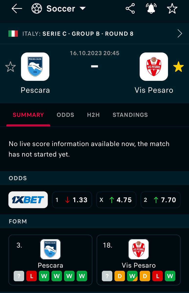 Score 3:1 3:2
HT/FT 2/1

Pescara win &amp; 2.5 over Ideal 💰

#iddaa #tahmin #tipico #predict #bettingtips