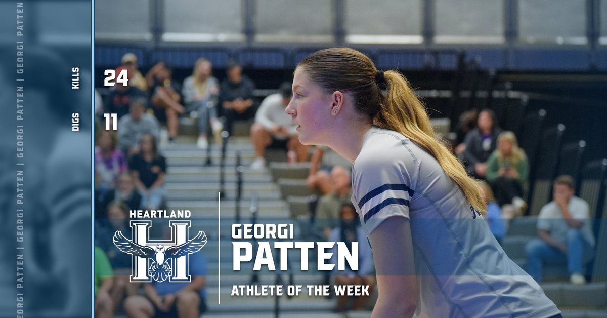 Heartland Athletics (@hccathleticdept) on Twitter photo AOTW goes to <a href="/HCCVolleyball/">Heartland Volleyball</a> Georgi Patten. Patten had 24 kills in their last 2 matches. AOTW goes to <a href="/HCCVolleyball/">Heartland Volleyball</a> Georgi Patten. Patten had 24 kills in their last 2 matches.