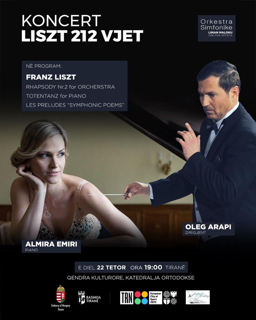 FestAcademyAL's tweet photo. Liszt 212 Years  🎵 Bashkohuni me ne për të festuar 212-vjetorin e lindjes së #FranzLiszt, kompozitori dhe pianisti virtuoz hungarez i njohur. 

Një koncert jashtëzakonisht i veçantë do të mbahet në Katedralen Ortodokse më datë 22 Tetor, të dielën, në orën 19:00. https://t.co/FinMBnqi7M