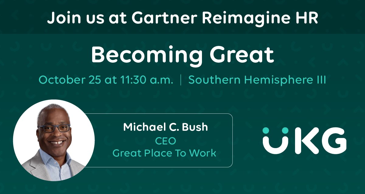 UKGInc's tweet image. Come by Booth #514 for a demo of our award-wining HCM platform, UKG Pro™. Its AI-driven, automated capabilities can help you to better support your people. 

Check out our 5-Minute Guide to Reimagine HR, and register here: ukg.inc/3QjSK2v.

#GartnerHR #WeAreUKG @GPTW_US