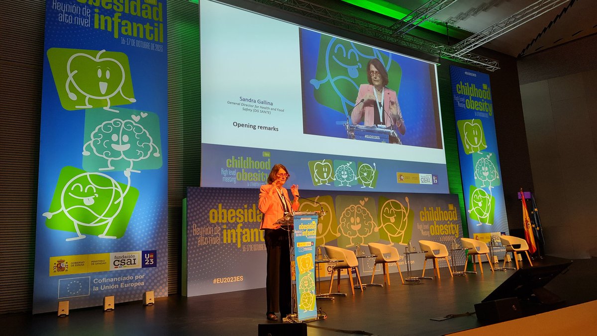 Interesante conferencia inaugural por parte de  <a href="/sandragallina/">Sandra Gallina</a> en la Reunión de alto nivel sobre obesidad infantil #EU2023ES en Palma.
La alimentación es importante pero lo es también trabajar de manera coordinada para crear entornos libres de obesidad.