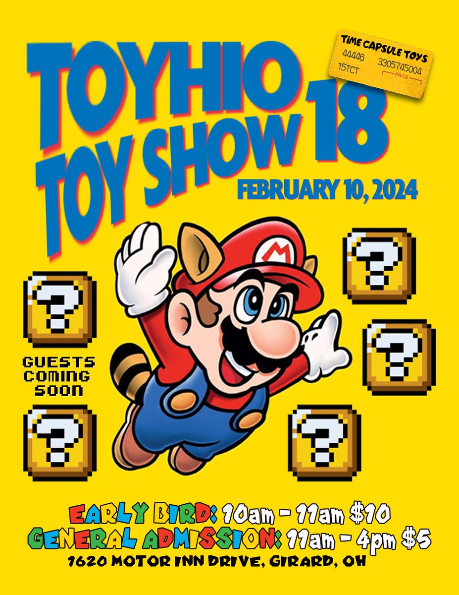 Toyhio returns Feb. 10th! Remaining tables will go on sale sometime in November.