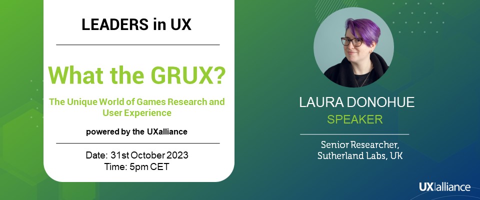 UXalliance's tweet image. [Upcoming Event] What the GRUX? The Unique World of Games Research and User Experience 

Register lnkd.in/eM7ziXYi  

Explore how games have been a part of human culture, serving as a means to connect and compete

#UXA #UX #GamesUX #GamesResearch #GamingExperience #Grux