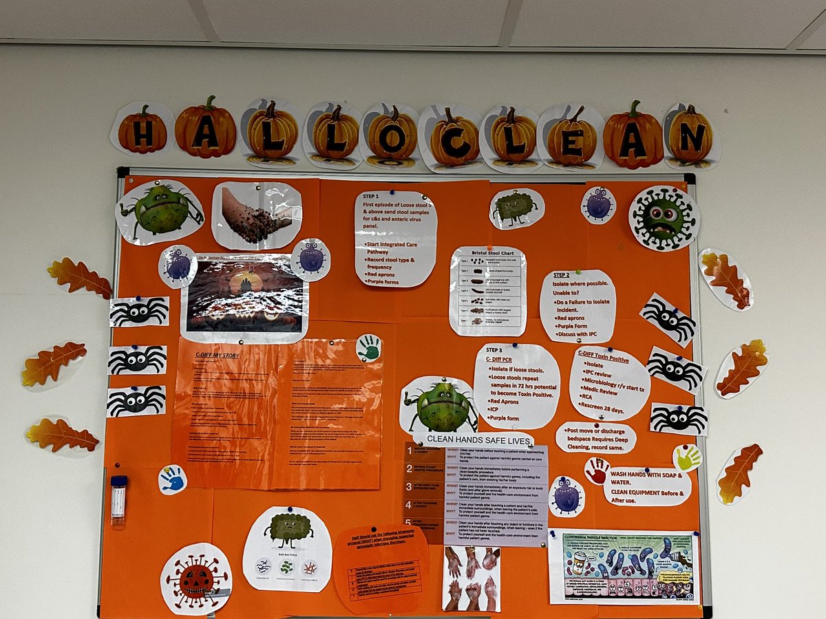 CMFT_IPCTV's tweet photo. Some fantastic boards using our IPC week theme of #Halloclean !! @MFTnhs #Ward10 #CSS https://t.co/8aRM7pyINU