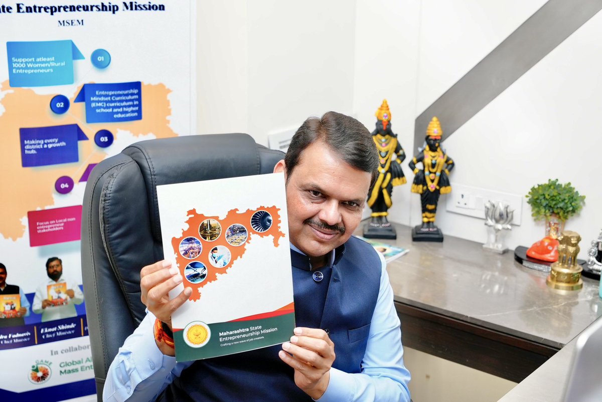 Dev_Fadnavis's tweet photo. 🕔 5.10pm | 16-10-2023 📍 Nagpur | संध्या. ५.१०वा. | १६-१०-२०२३ 📍 नागपूर.
🔸 Launch Ceremony of 'Maharashtra State Mass Entrepreneurship Mission'
🔸 'महाराष्ट्र राज्य उद्योजकता मिशन'चा शुभारंभ
@MPLodha @GAMEIndia2 @rvenk @AshishValsa
#Maharashtra #MSEM #Nagpur https://t.co/UoaZcZjnKo