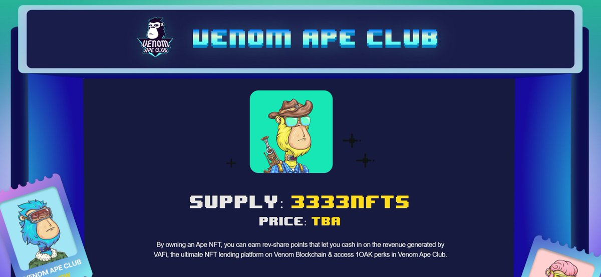 Draco_Trading's tweet photo. 1/ What is Venom Ape Club?
- According to my personal experience, this is quite a potential NFT project to participate in and invest in. A small part has been shown right in its White Paper.
#VenomApeClub is an NFT Collection of 3,333 rare and rad living on #VenomNetwork . https://t.co/Z3zJYVTeVk