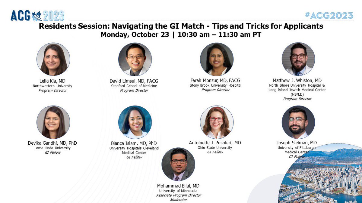 Are you a #Resident attending #ACG2023 ?

Are you 👀 in #GIFellowship 💩  Or Want to meet other residents ?

This session is for YOU 🔥🔥

Hear from PDs & #GIFellows !

✅ Application pearls
✅ LORs
✅ PS
✅ Interview tips
✅ What to do if you didnt match